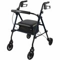 Compass Health Brands Carex Step N' Rest Blue Rolling Walker Aluminum/Plastic 39 in. H X 22.5 in. L FGA22300 0000